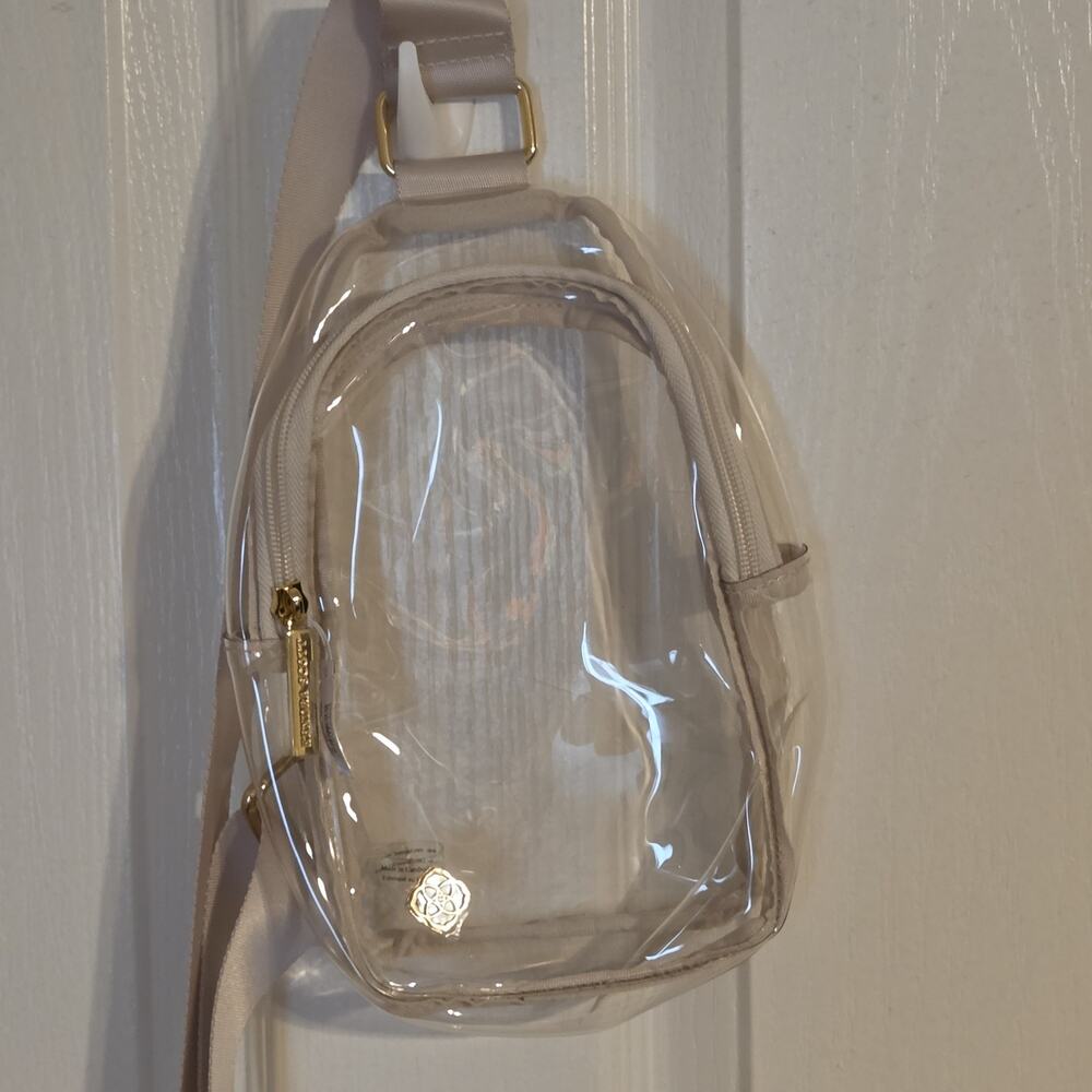 NWT Kendra Scott Clear Sling Bag Stadium Approved Crossbody Purse Gold Hardware